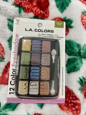 L.A. COLORS 12-Color Eyeshadow Palette — Gold, Purple, Green, Blue, Pink, Brown
